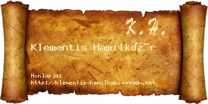 Klementis Hamilkár névjegykártya